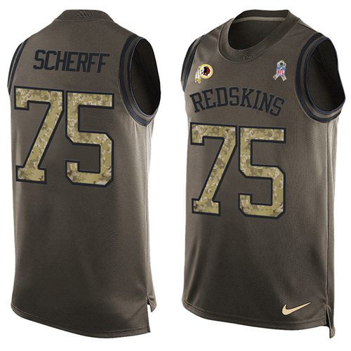 Nike Redskins #75 Brandon Scherff Green Men's Stitched NFL Limited Salute To Service Tank Top Jersey